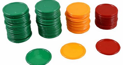 Red Orange Green Round Shaped Mini Poker Chips Lucky Game Props 69 Pcs