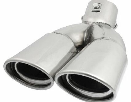 Sourcingmap Silver Tone 2.4`` Diameter Inlet Exhaust Pipe Silencer Tail Muffler Tip