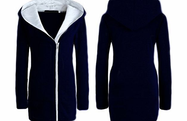 Spaceiz New Stylish Spaceiz Double Zip Designer Womens Ladies Hoodies Sweatshirt Top Sweater Hoodie Jacket Coat