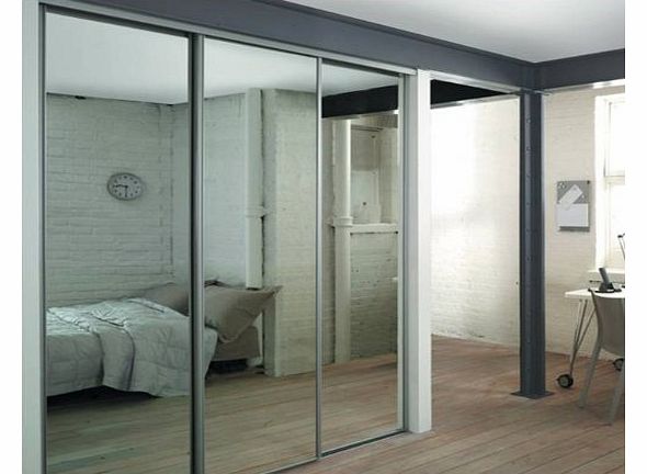 SpacePro Silver Mirror Sliding Door Triple Pack with Interior Storage. Up to 1780mm (5ft 10ins) wide.