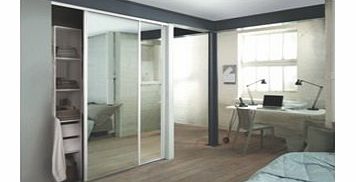 Silver Mirror Sliding Door Twin Pack with Interior Storage. Up to 1195mm (3ft 11ins) wide.