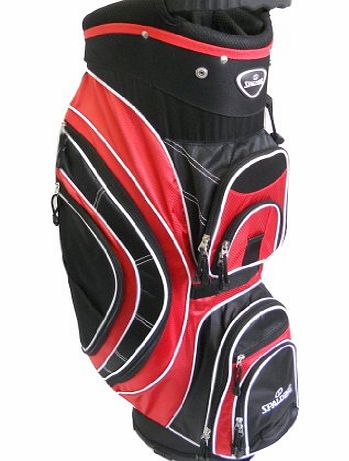 Spalding 9`` Golf Cart Bag with 14 way Divider (Black/Red)