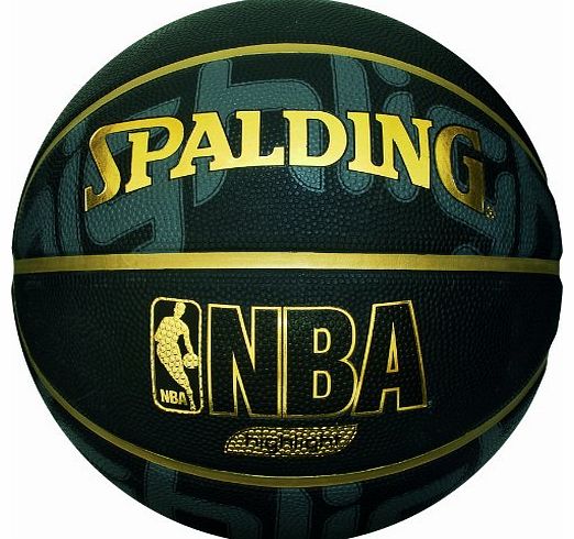 Spalding Mens Outdoor Basketball - Black/Gold, Size 7