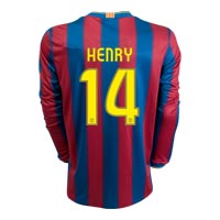 Spanish teams Nike 09-10 Barcelona L/S home (Henry 14)