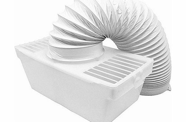 Spares2go Condenser Vent Box amp; Hose Kit for Whirlpool Tumble Dryers (4`` / 100mm)