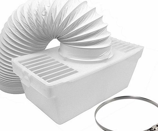 Spares2go  Condenser Vent Box amp; Hose Kit With Jubilee Clip for ZANUSSI Vented Tumble Dryer (4`` / 100mm Diameter)
