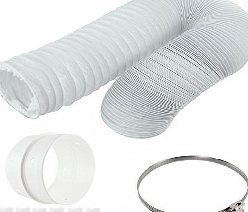 Spares2go  Vent Hose amp; Extension Ring Kit for WHITE KNIGHT Vented Tumble Dryer (4`` / 100mm Diameter)