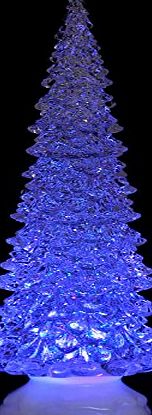 SPARKLES 32cm Xmas Tree Colour Changing LED Light Glitter Water Christmas Decoration