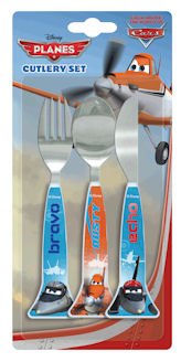 Spearmark 3-Piece Disney Planes Cutlery Set, Blue