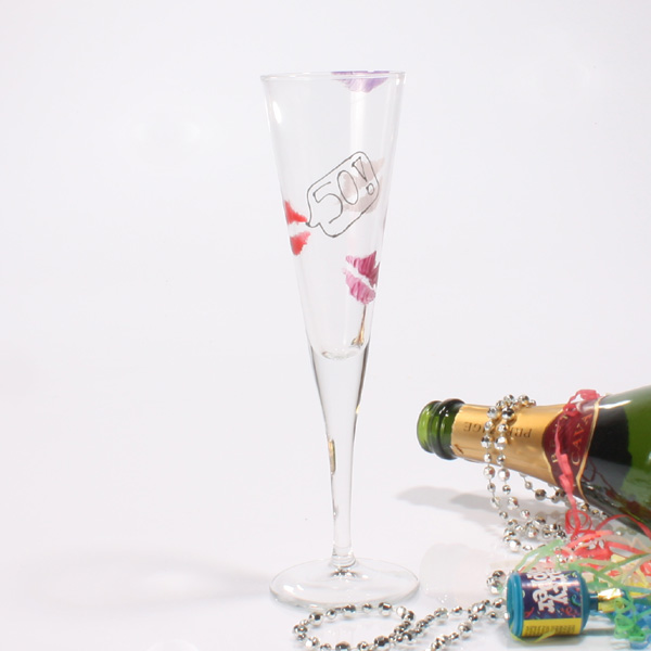 SPECIAL Birthday Kisses Flutes 50th