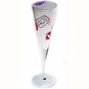 special Birthday Lips Single Flutes 40th