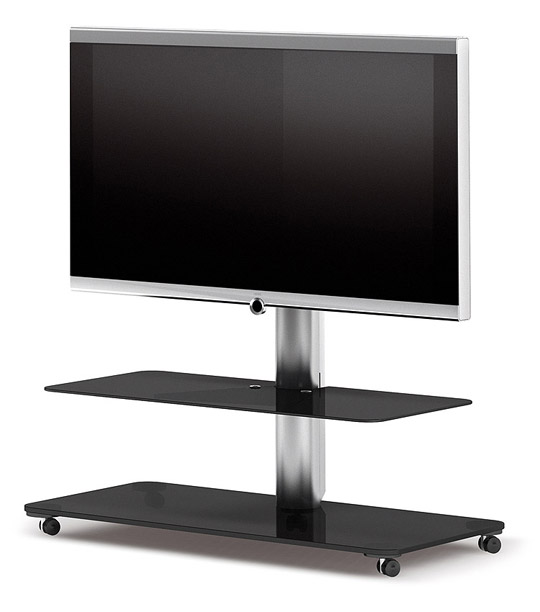 QX1211 Two Shelf TV Stand - Black Glass
