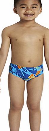 Speedo Boys Seasquad Brief - New Surf/Japan Blue/Salso/Empire Yellow, Size 4