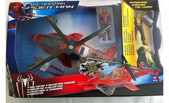 Marvel Amazing Spider-man Web Copter with Shocker and Lizard Figures Spiderman