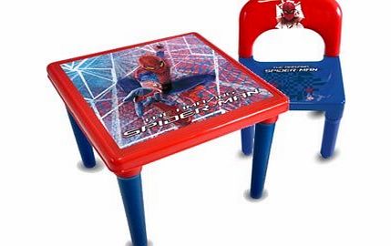 Spider-Man Spiderman Table and Chair kids children boys furniture play room bedroom Plastic