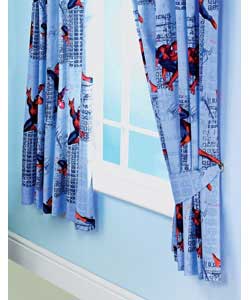 3 Gravity Pair of 66x54in Curtains - Blue and Red