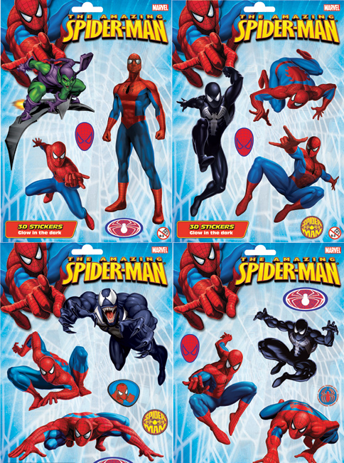 Spiderman 3D Glow In The Dark Wall Stickers 21 pieces