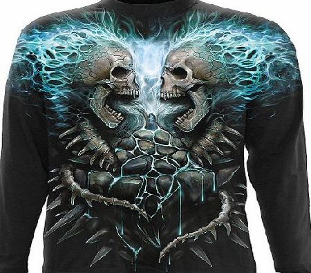Spiral - Men - FLAMING SPINE - Allover Longsleeve T-Shirt Black - Medium