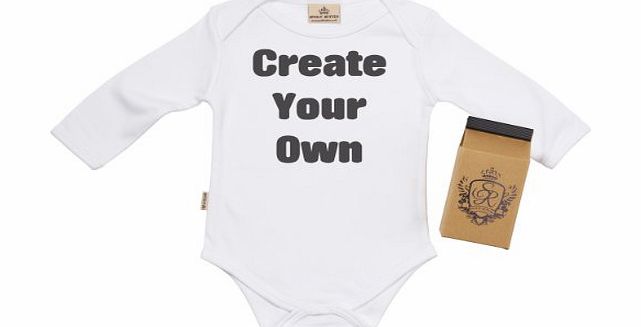 Spoilt Rotten Create Your Own CUSTOM Baby Vest 0-6M Gift Wrapped in Milk Carton White