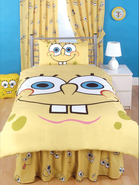 Spongebob Squarepants and#39;Faceand39; Duvet Cover and Pillowcase Bedding