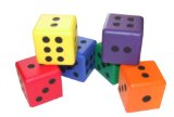 Sport and Playbase LARGE DICE (Set of 6) - covered foam dice for oodles of safe fun! (10cm D)