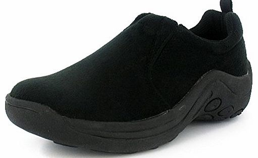 New Womens/Ladies Black Elasticated Slip On Moccasin Shoes/Trainers - Black - UK 8