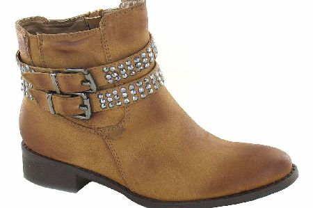 SPOT ON Brown Biker Ankle Boot