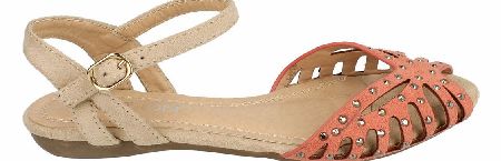 SPOT ON Coral/Nude Sandal