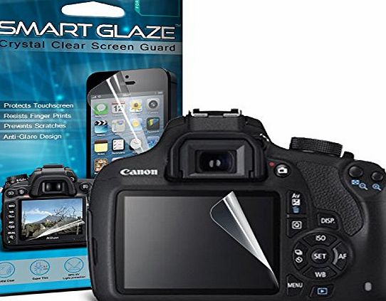 Smart Glaze Crystal Clear Premium LCD Screen Protectors Packs With Polishing Cloth amp; Application Card For 3.0`` Screen Size Canon EOS 1200D Digital Camera Pack Of 6 By Spyrox