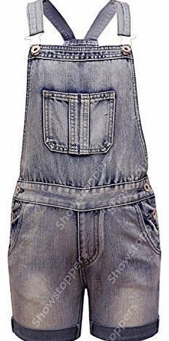 SS7 NEW DUNGAREES DENIM SHORTS GIRLS AGE 7 - 13 Year (Age 7-8)