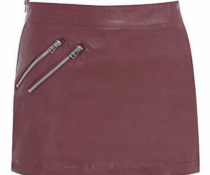 Womens Faux Leather Skirt Sexy PU Mini Sizes 8 - 14 (UK - 10, Wine)