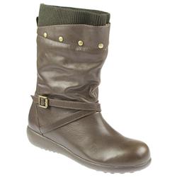 Female BEL10096 Leather Upper Leather Lining Boots in Dark Brown