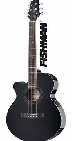 Stagg SA40MJCFI-LH BK Left Handed Electro Acoustic Guitar - Black