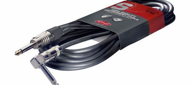 Stagg SGC10PL DL Pro-Series 10m Angled Jack Instrument Cable - Black