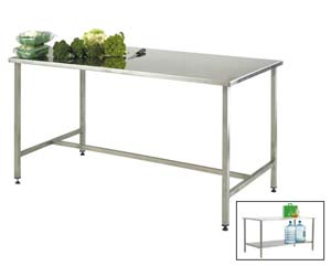 Stainless steel shelf table