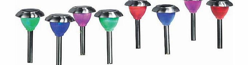 Stainless Steel Solar Dual Function Lights - Set