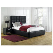 Double Leather Bedstead, Black And