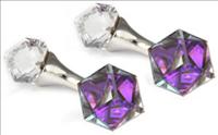 Stanislav Reymer Purple Cube Crystal Cufflinks by Mousie Bean