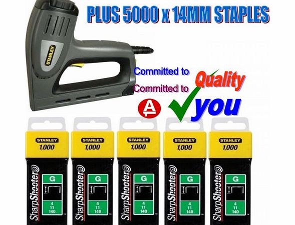 Stanley Electric Staple Nail Gun Nailer Stanley 0-TRE550 amp; 5000 14mm Staples 1-TRA709t