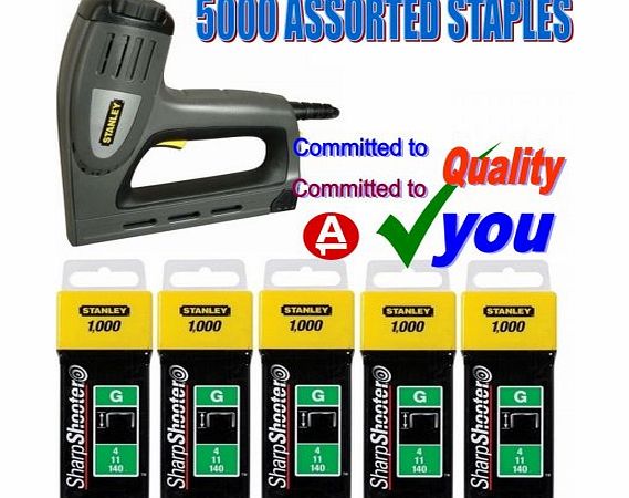 Stanley Electric Staple Nail Gun Stapler Nailer Tacker 0-TRE550   5000 Assorted Staples