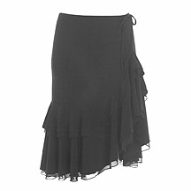 Black jersey frill skirt