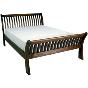 Star Collection Blue Bone Seville Walnut 4ft 6in Double Sleigh Bed