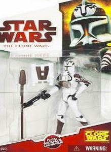 Star Wars 2009 Clone Wars Animated Action Figure Clone Trooper (Space Gear)