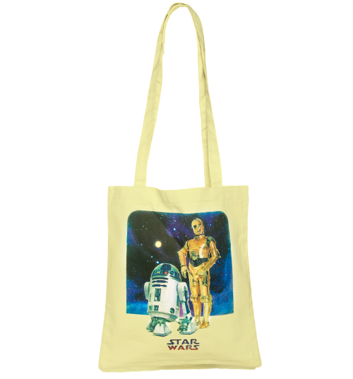 Star Wars C-3PO and R2-D2 Large Canvas Tote Bag