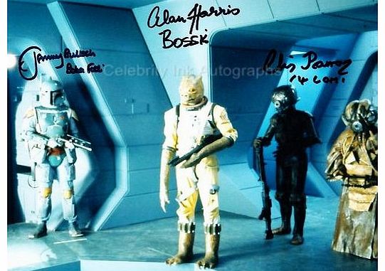 JEREMY BULLOCH, ALAN HARRIS and CHRIS PARSONS as Boba Fett, Bossk and 4-LOM - Star Wars: Episode V GENUINE AUTOGRAPHS