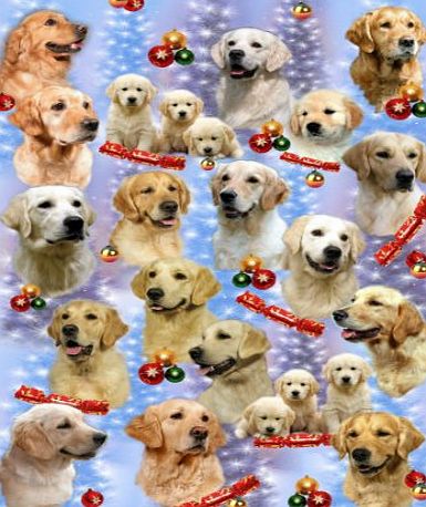 Starprint Golden Retriever Dog Christmas Wrapping Paper Design by Starprint