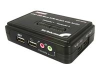 2 Port Mini USB KVM Kit with Cables and Audio S