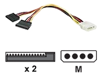 startech.com LP4 to 2 SATA Internal Power Splitter Cable - p