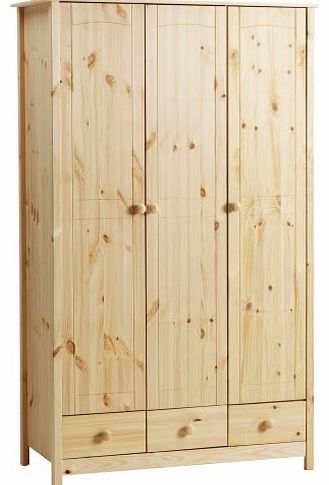 Pine Wardrobe with 3-Doors/3-Drawers