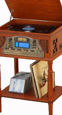 5-IN-1 CD BURNER STEREO MUSIC SYSTEM - Player amp; Recorder: Records to CD, CD to CD, Cassette to CD, Radio to CD amp; Aux to CD! (Record your CDs amp; vinyl records onto a blank CD) - NOSTALGIA WO